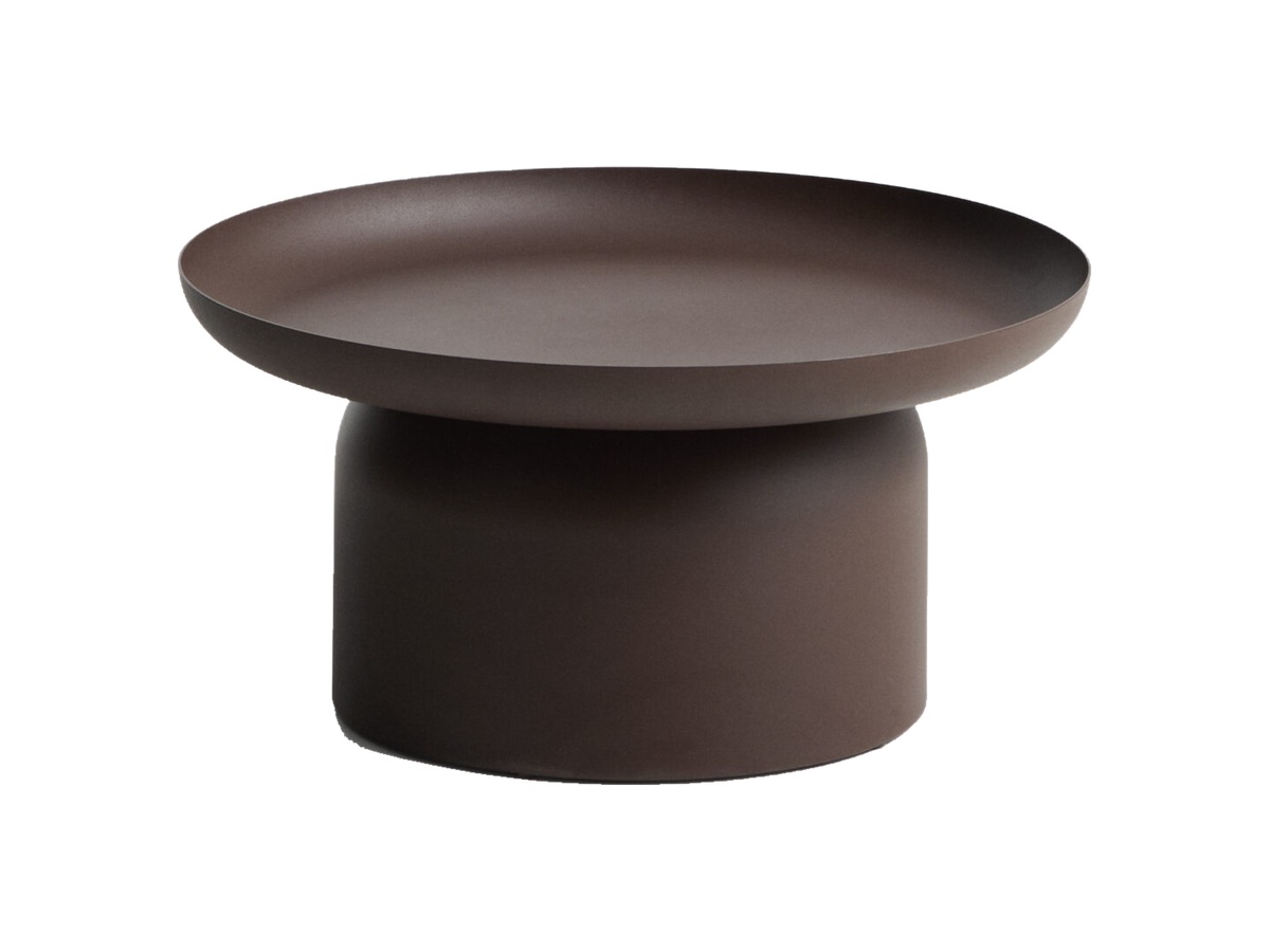 Kave Home Arcola salontafel van aluminium in bruin Ø70 cm