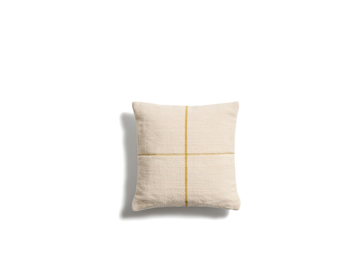 Kave Home Atima gele jacquard kussenhoes 100% PET 45 x 45 cm