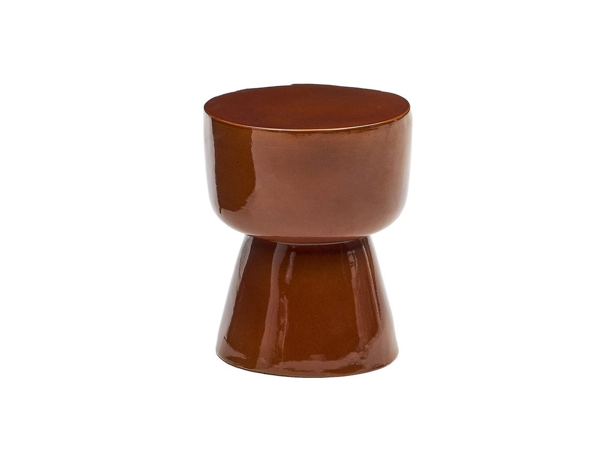 Kave Home Mesquida outdoor bijzettafel van keramiek met geglazuurde afwerking in terracotta Ø 36 cm