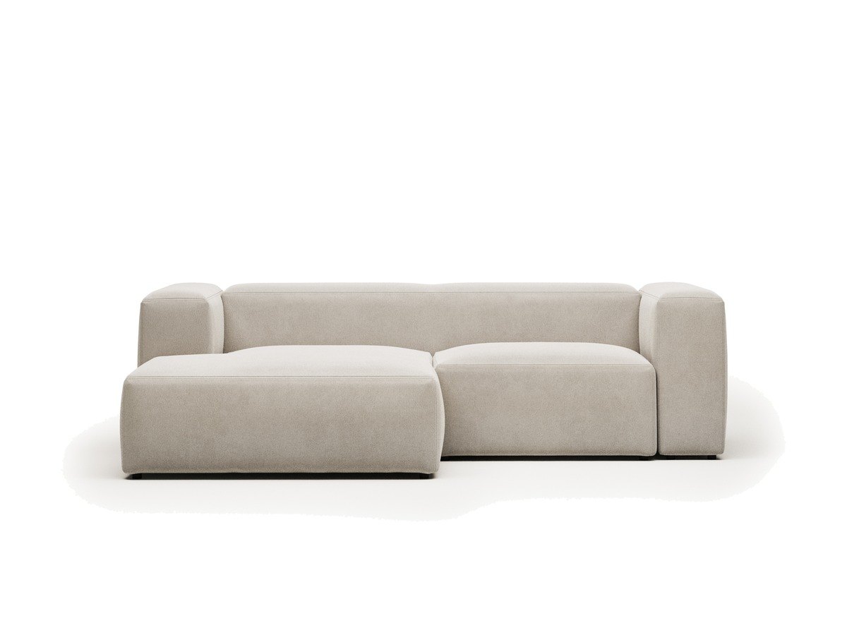 Kave Home Blok 2-zitsbank in beige chenille met een chaise longue links 240 cm FSC Mix Credit