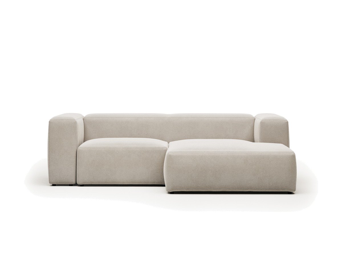 Kave Home Blok 2-zitsbank in beige chenille met een chaise longue rechts 240 cm FSC Mix Credit