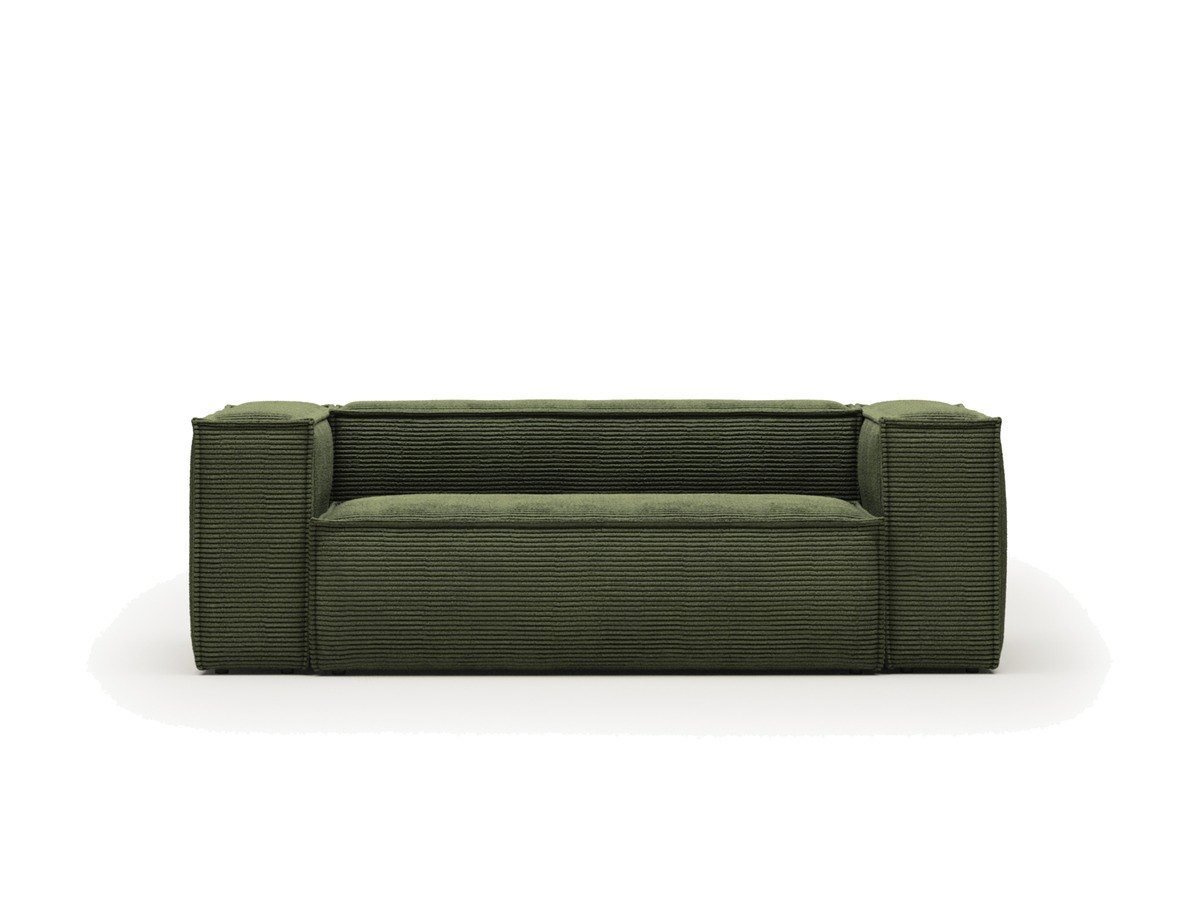 Kave Home Blok 2-zitsbank in dik groen ribfluweel 210 cm FSC Mix Credit