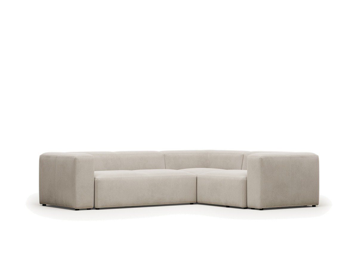Kave Home Blok 3-zitshoekbank in beige chenille 290 x 230 cm / 230 cm 290 cm FSC Mix Credit