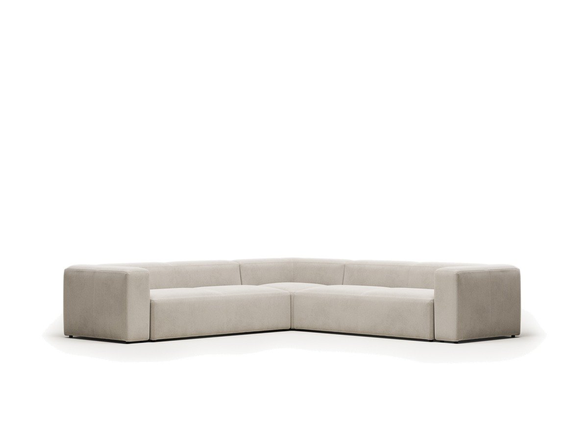 Kave Home Blok 6-zitshoekbank in beige chenille 320 x 320 cm FSC Mix Credit