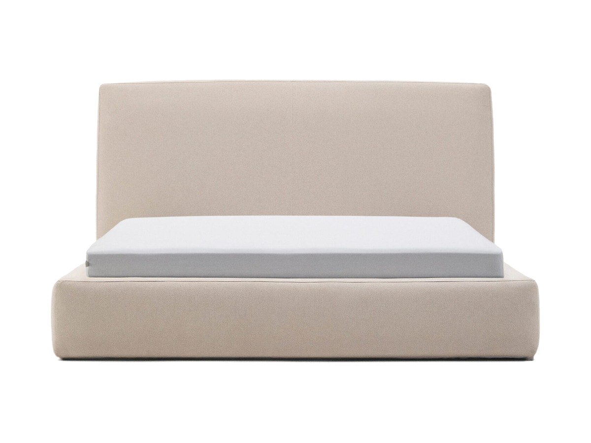 Kave Home Blok bed met afneembare hoes, ecru, voor matras van 160 x 200 cm FSC Mix Credit