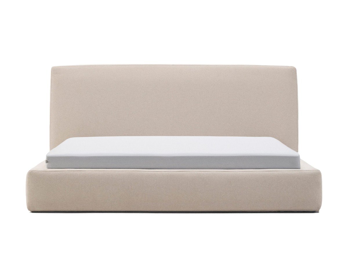 Kave Home Blok bed met afneembare hoes, ecru, voor matras van 180 x 200 cm FSC Mix Credit