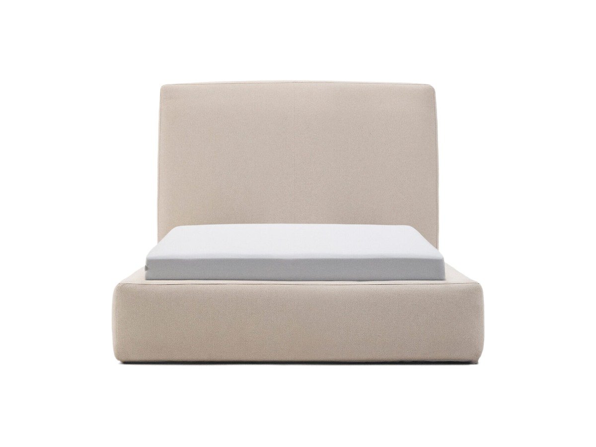 Kave Home Blok bed met afneembare hoes, ecru, voor matras van 90 x 200 cm FSC Mix Credit
