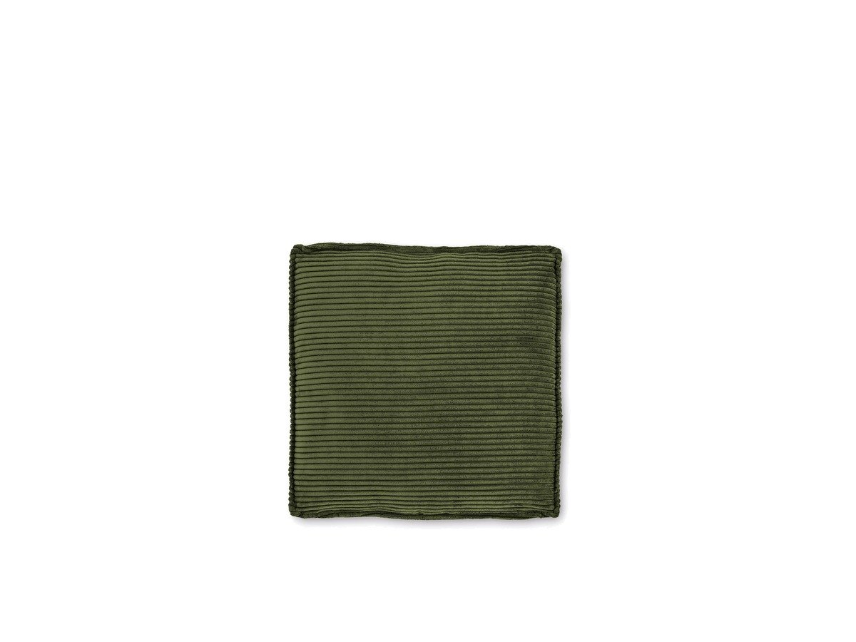 Kave Home Blok-kussen in dik ribfluweel groen 60 x 60 cm