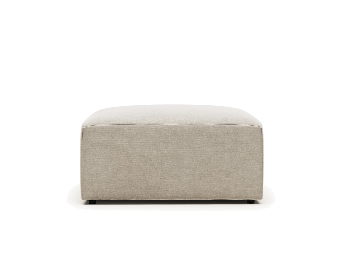 Kave Home Blok-voetenbankje in beige chenille 90 x 74 cm FSC Mix Credit