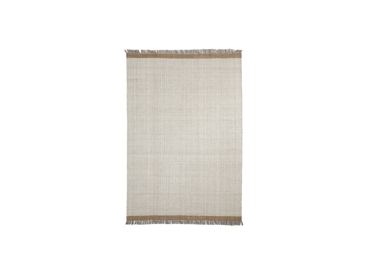 Kave Home Brina beige wollen tapijt in visgraat-jacquardmotief 300 x 200 cm
