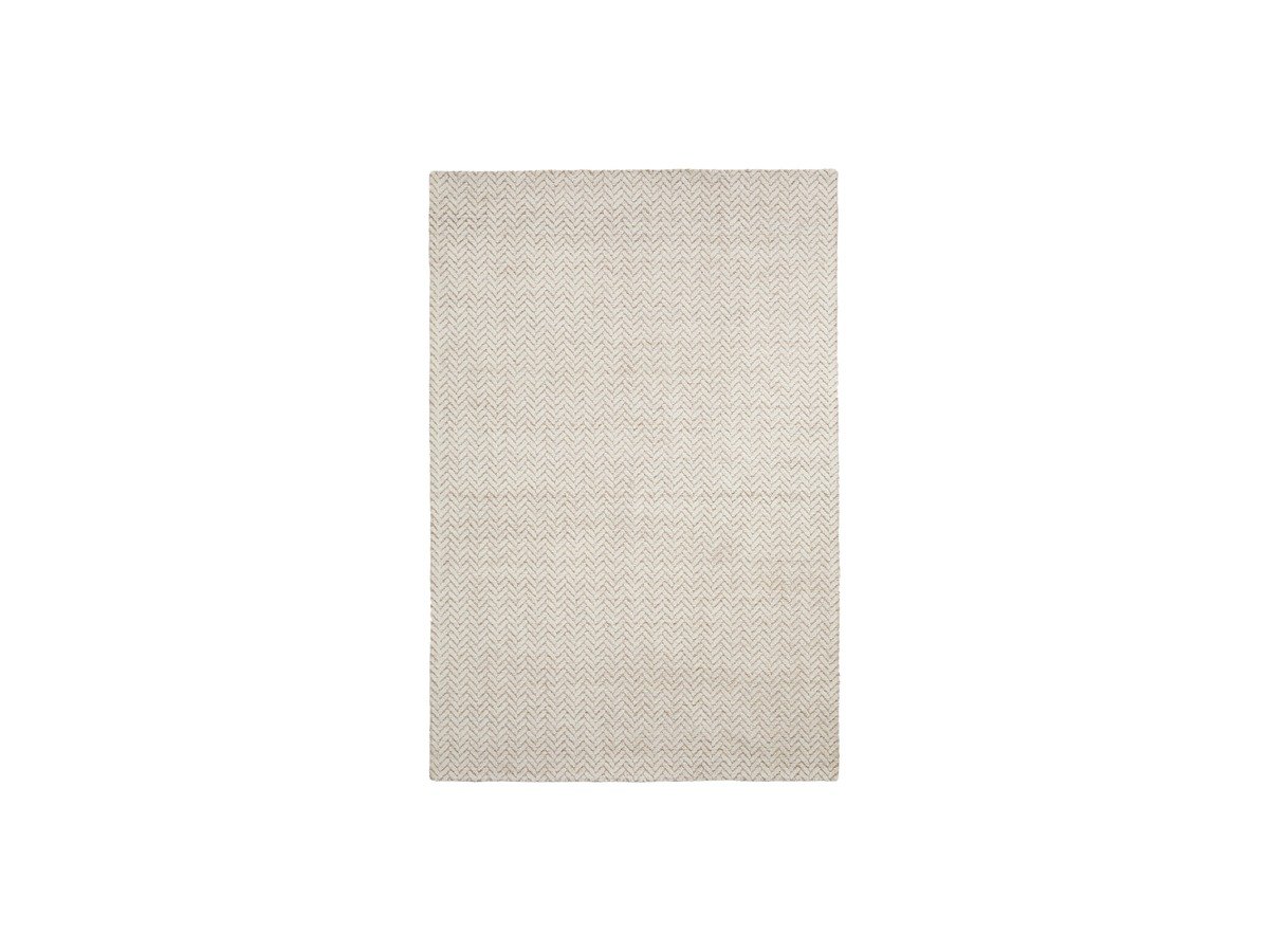 Kave Home Calira beige wollen tapijt in gevlochten jacquardmotief 230 x 160 cm