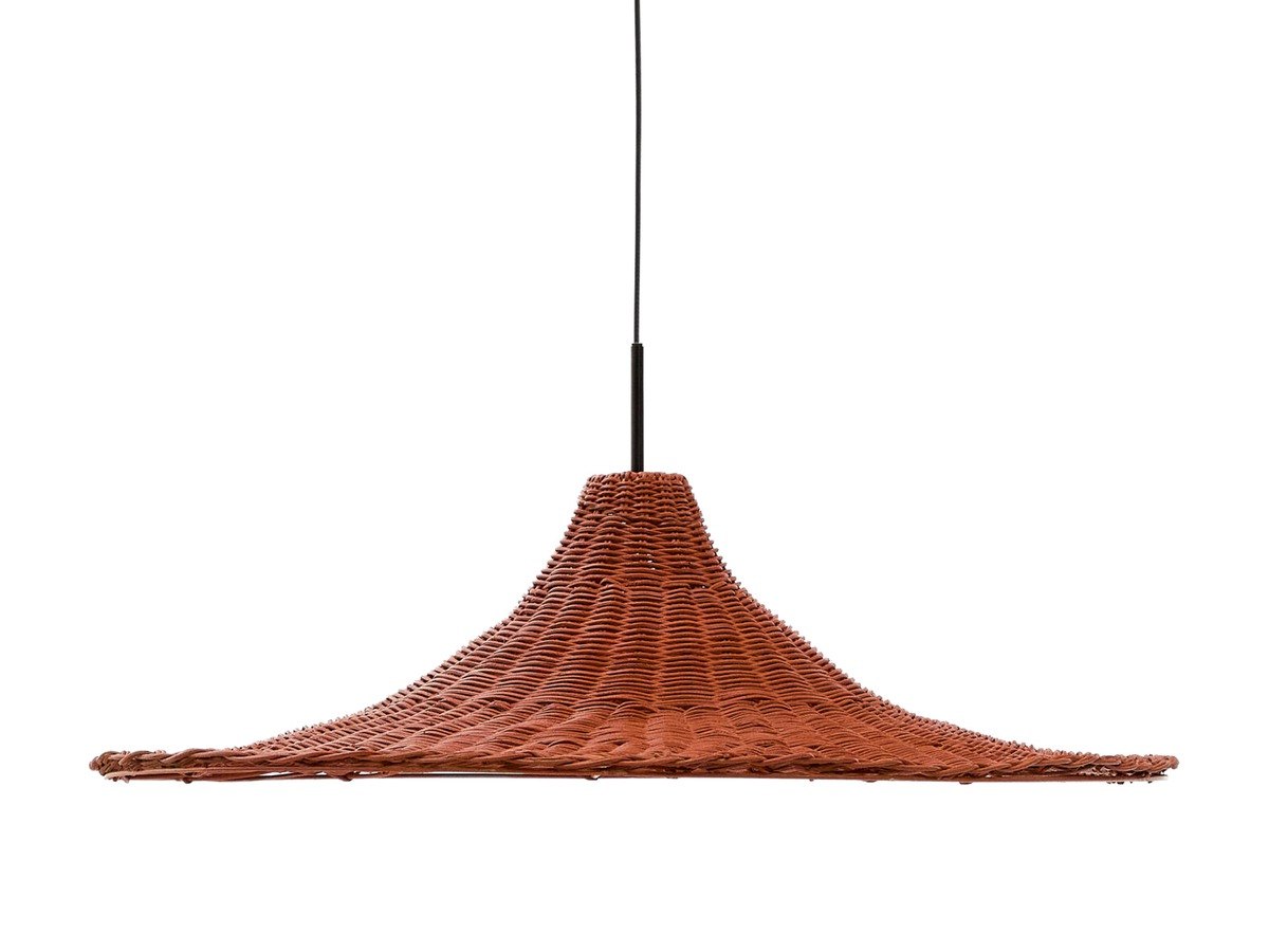 Kave Home Kap voor Bladia plafondlamp van rotan met terracotta afwerking Ø70 cm