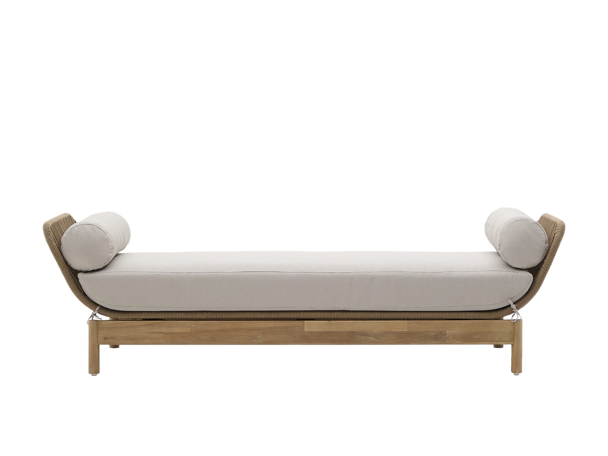 Kave Home Ligstoel Catalina beige van touw en massief acaciahout FSC 100%