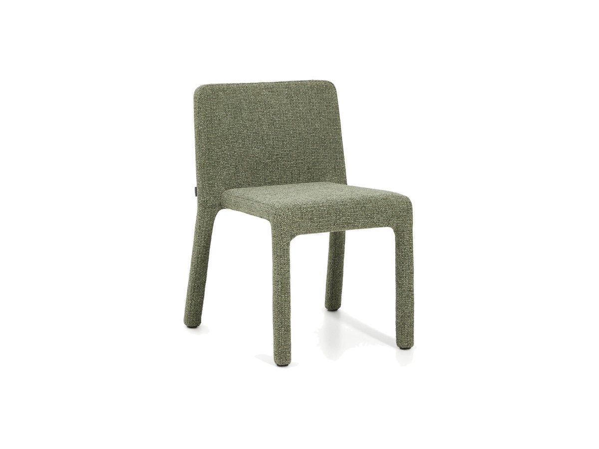 Kave Home Loria stapelbare stoel in groen chenille FSC 100%