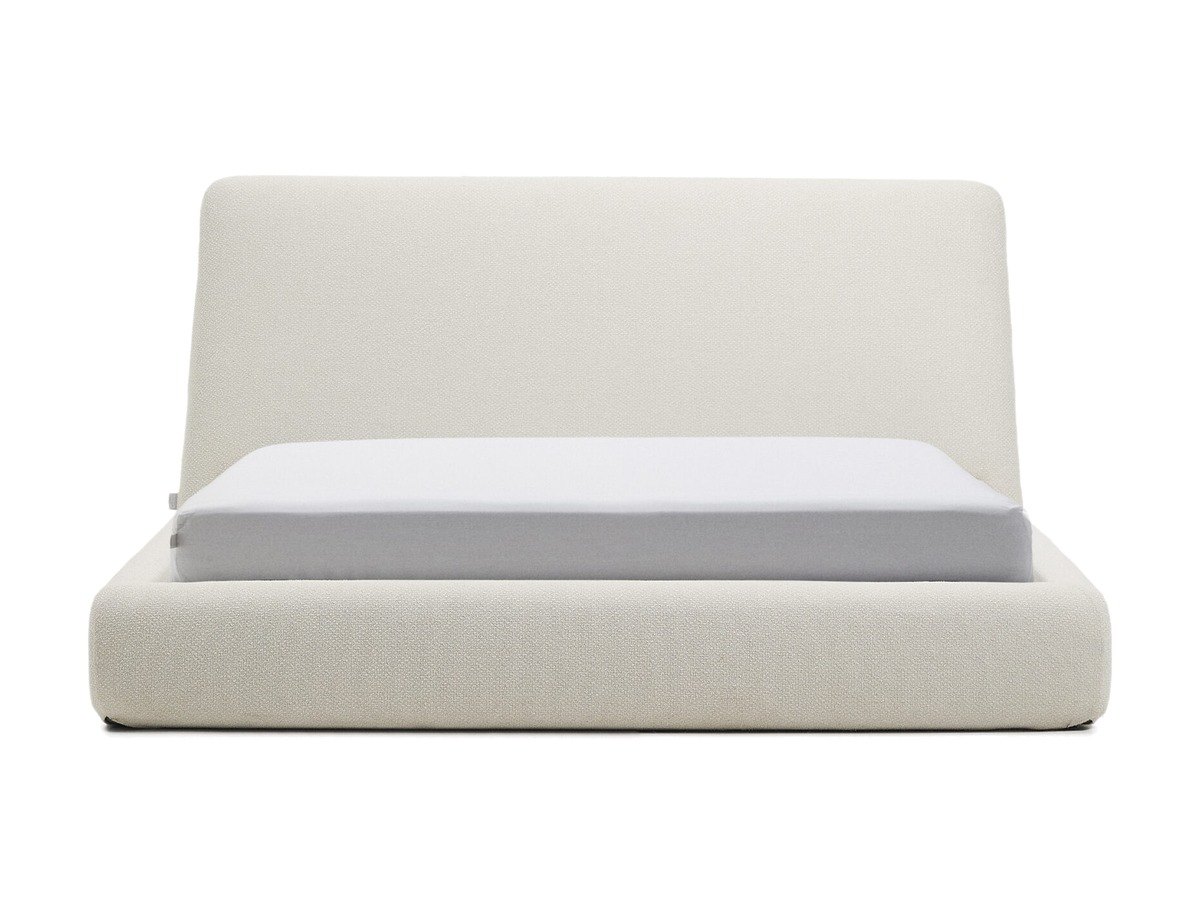 Kave Home Martina bed met afneembare hoes van ecru chenille voor matras van 160 x 200 cm