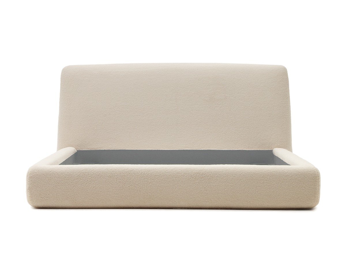Kave Home Martina-bed met afneembare hoes van gebroken wit bouclé voor matrassen van 160 x 200 cm FSC Mix Credit