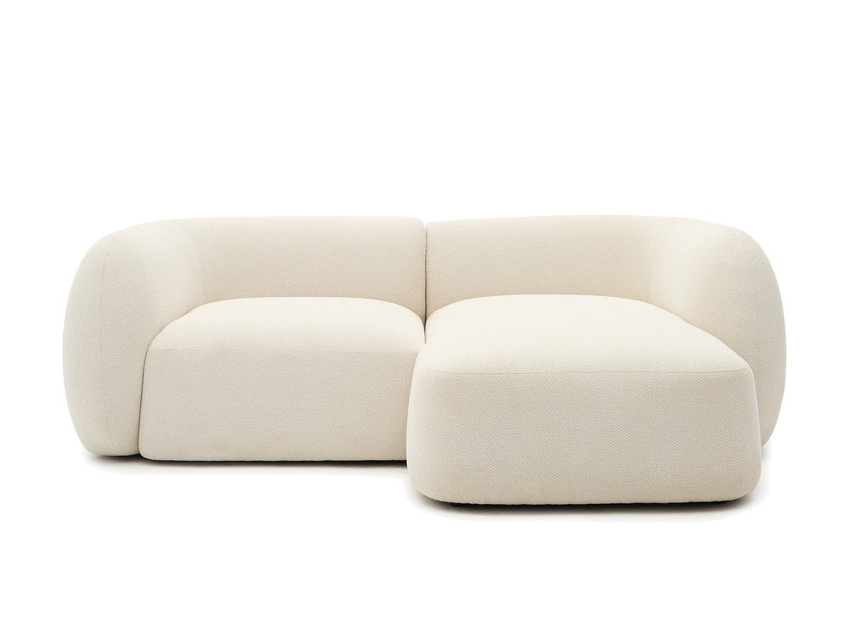 Kave Home Martina modulaire 2-zitsbank in ecru chenille met chaise longue rechts 230 cm