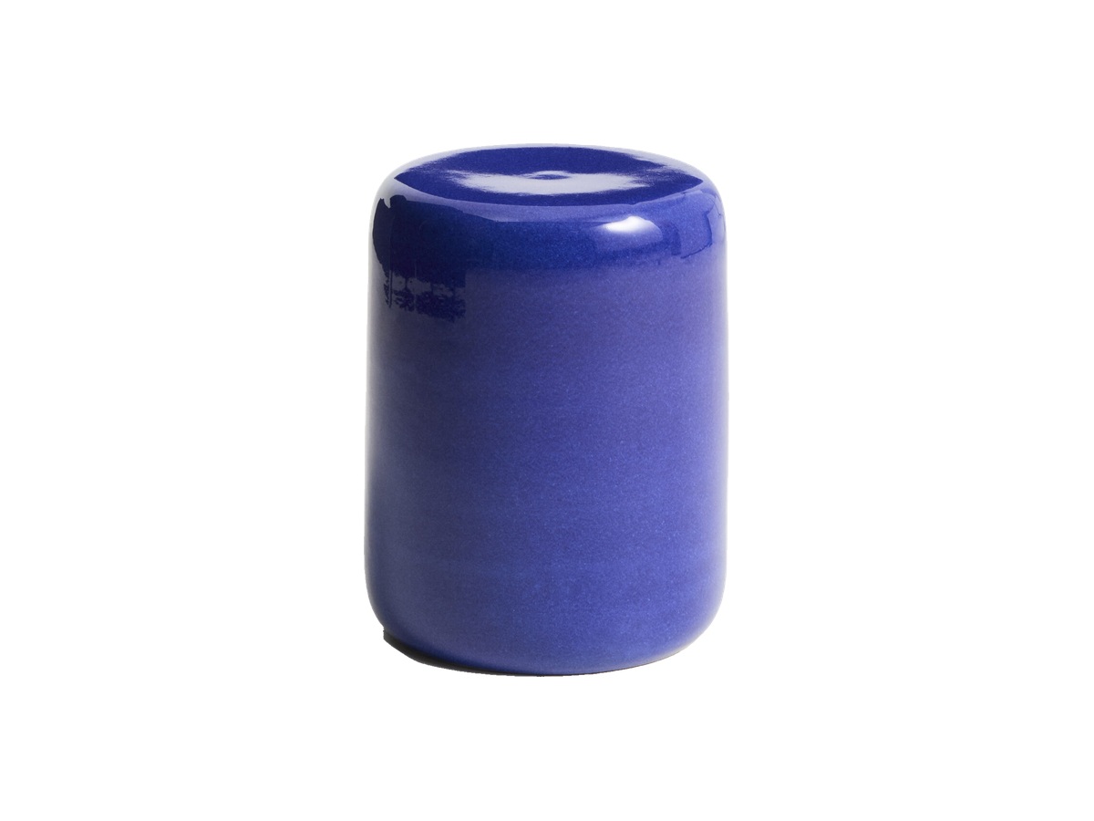 Kave Home Mesquida outdoor bijzettafel van keramiek met geglazuurde afwerking in blauw Ø 35 cm
