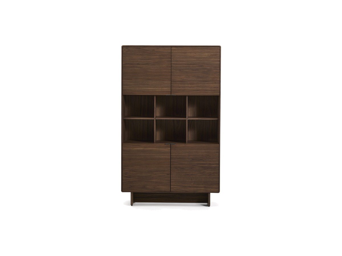 Kave Home Norlen hoog dressoir met 4 deuren in walnootfineer FSC Mix Credit 100 x 163 cm