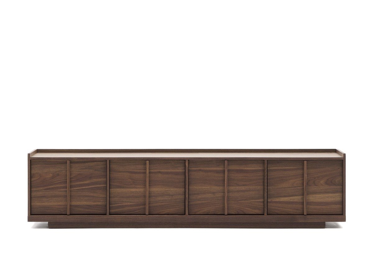 Kave Home Onix tv-meubel van notenfineer in donkere afwerking 200 x 45 cm FSC Mix Credit