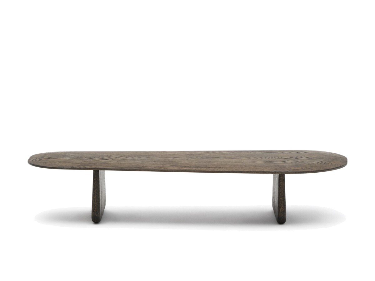 Kave Home Pirita salontafel van massief eikenhout met donkere afwerking 147 x 65 cm FSC 100%