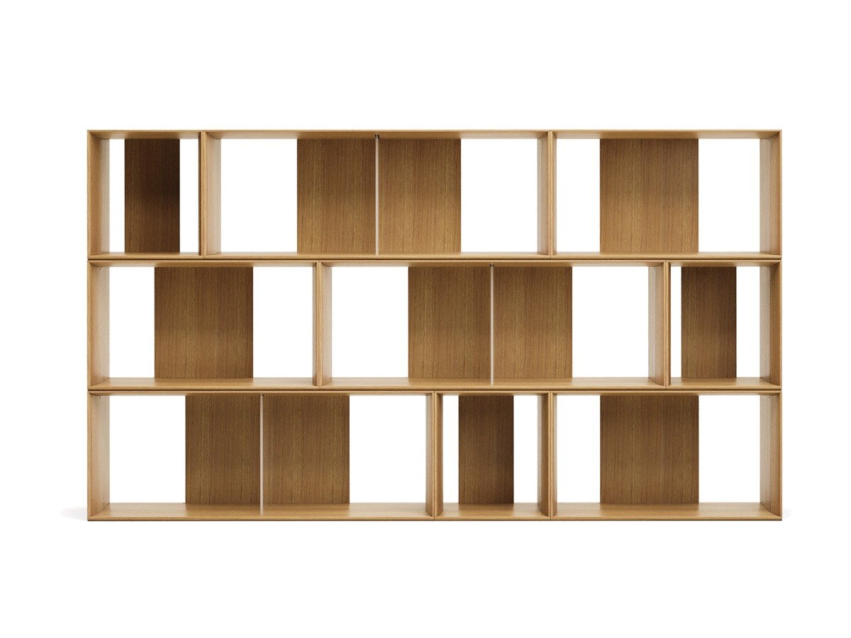 Kave Home Set Litto van 9 modulaire planken in eikenfineer 202 x 114 cm