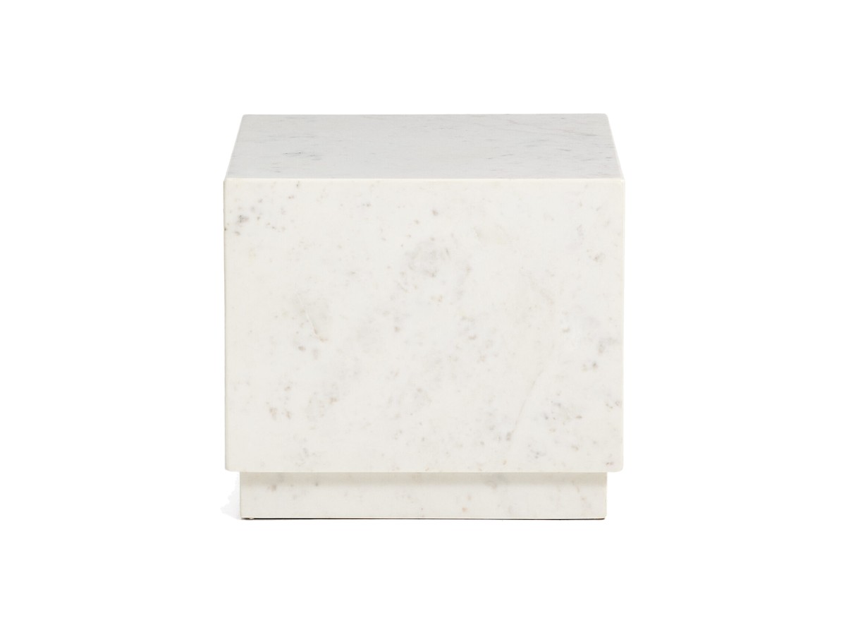 Kave Home Sorein witte bijzettafel van marmer 40 x 40 cm