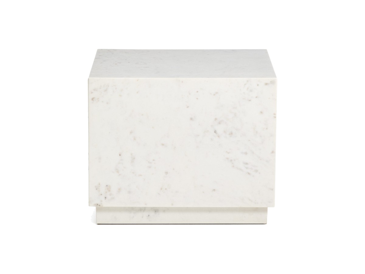 Kave Home Sorein witte bijzettafel van marmer 50 x 50 cm