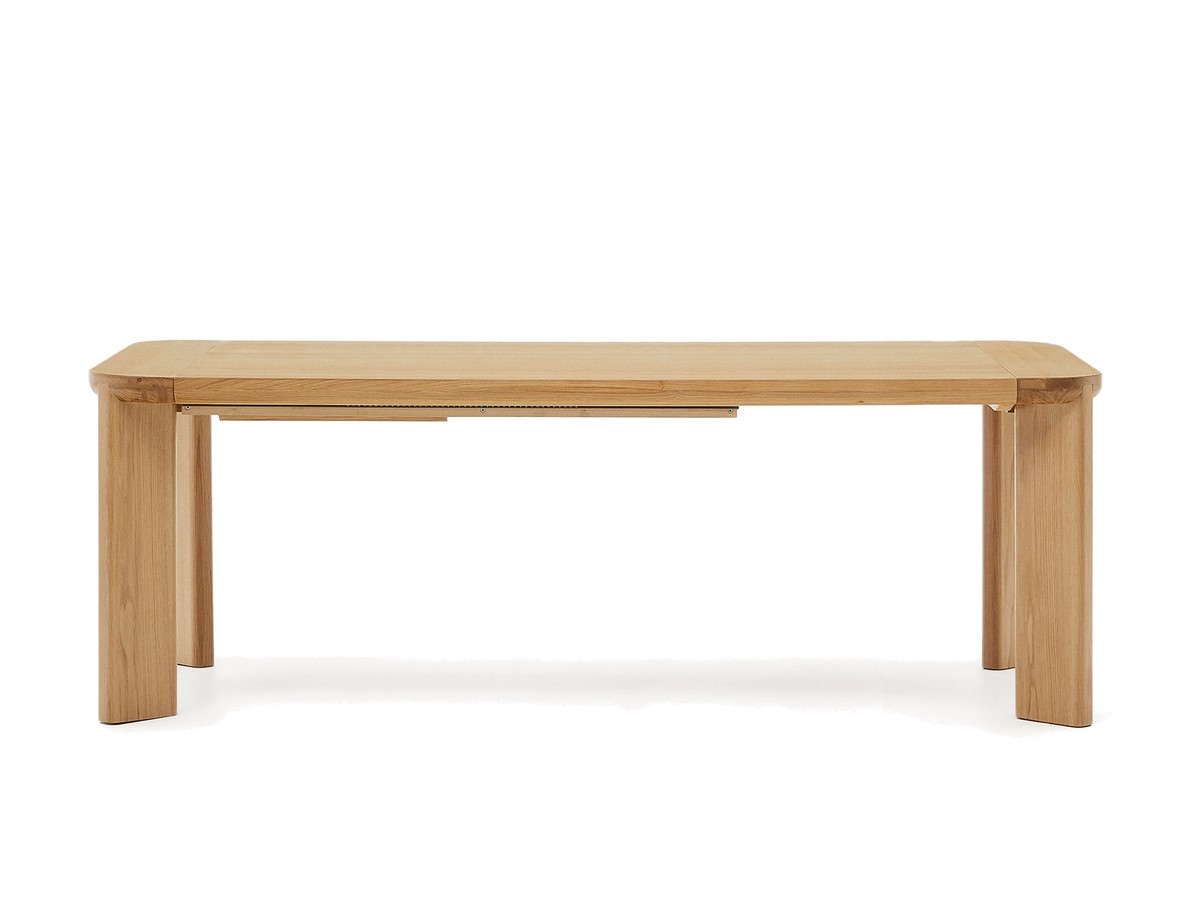 Kave Home Uitschuifbare tafel Jondal van FSC 100% massief eikenhout en -fineer 200 (286) x 100 cm