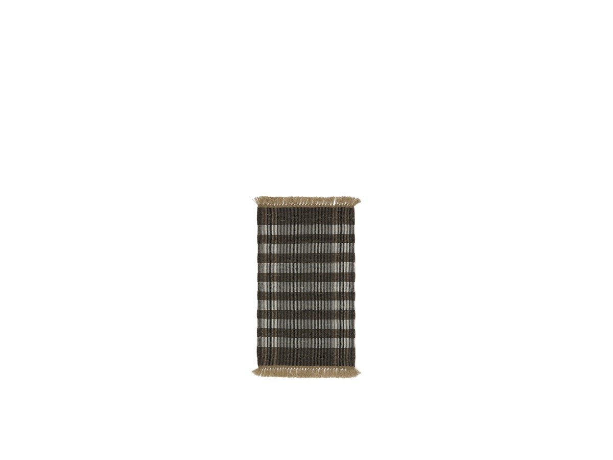 Kave Home Vloerkleed Barani van synthetische vezels bruin en zwart 60 x 90 cm