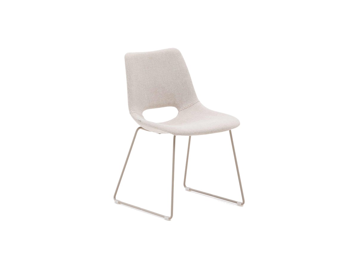 Kave Home Zahara beige stoel met stalen poten en beige afwerking FSC 100%
