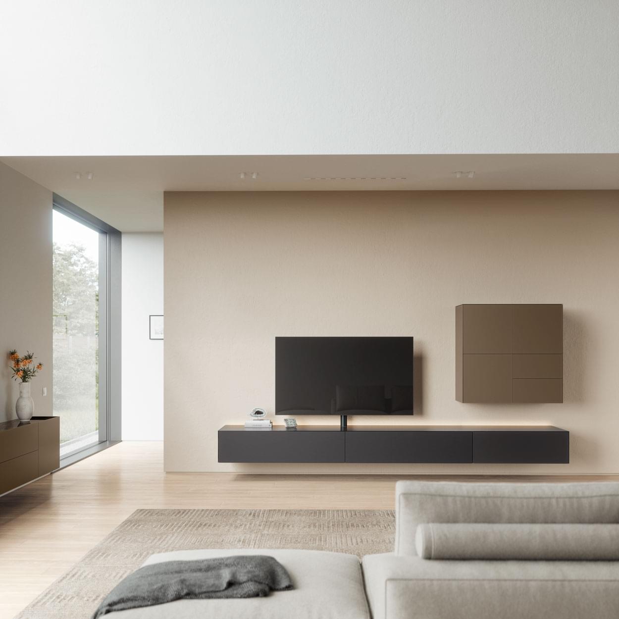Spectral Core tv-meubel in zwart met wandkasten